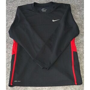 Nike Dri Fit‎ Size M Black & Red Long Sleeve Shirt